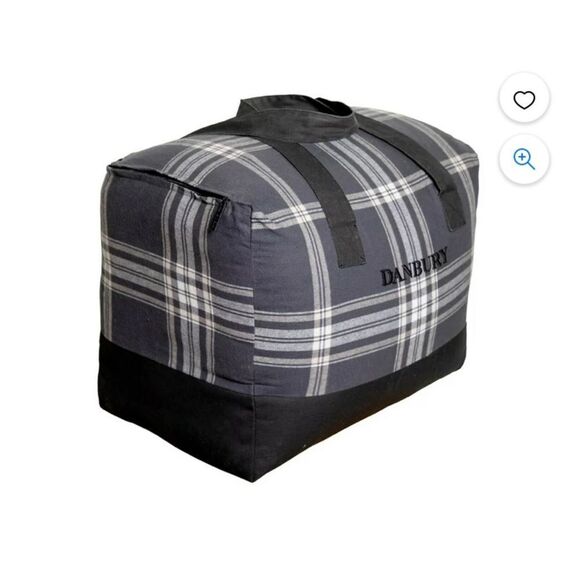 Danbury Gaines Cotton 2 PC Plaid Reversible Comforter + one pillow - Picture 2 of 3